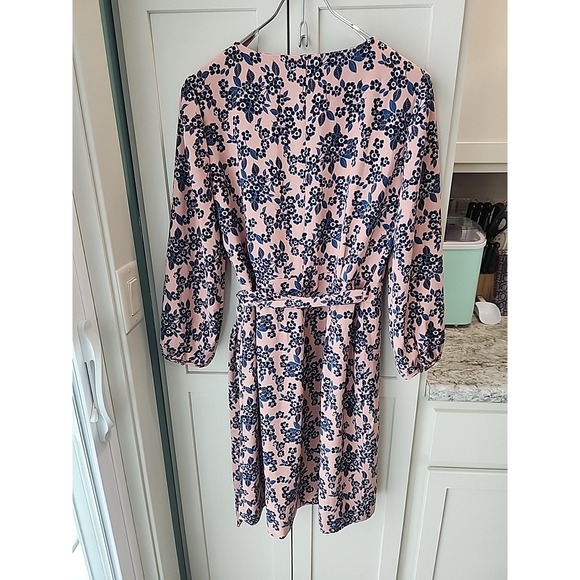 Pretty J Crew Wrap Style Dress Mauve Pink and Black Floral Size 6 - Picture 7 of 7